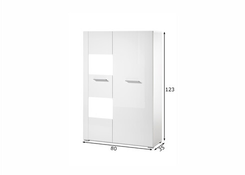 Vitriinkapp CORADO valge läige, 80x35xH123 cm