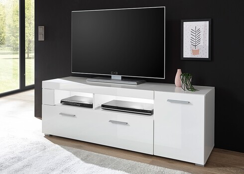 Tv-alus CORADE valge läige, 140x40xH48 cm