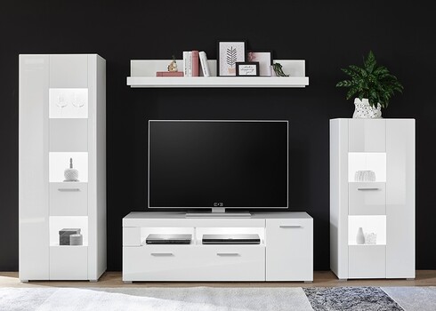 Tv-alus CORADE valge läige, 140x40xH48 cm