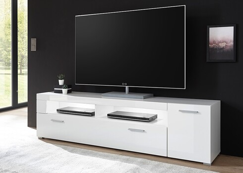 Tv-alus CORADO valge läige, 180x40xH48 cm