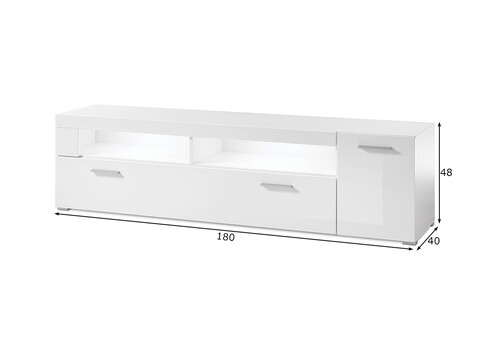 Tv-alus CORADO valge läige, 180x40xH48 cm