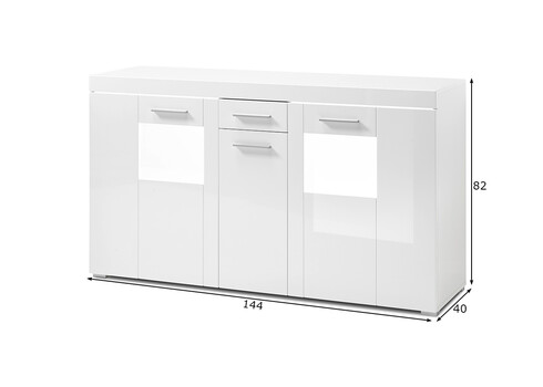 Kummut CORADO valge läige, 144x40xH82 cm