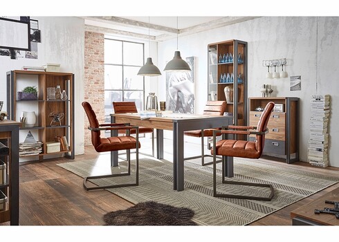 Söögilaud DETROIT tamm / hall, 154x90xH76 cm