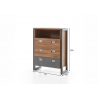 Kummut DETROIT hall / tamm, 75x33xH100 cm