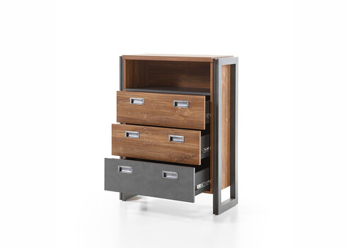 Kummut DETROIT hall / tamm, 75x33xH100 cm