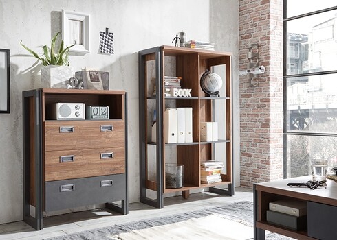 Kummut DETROIT hall / tamm, 75x33xH100 cm