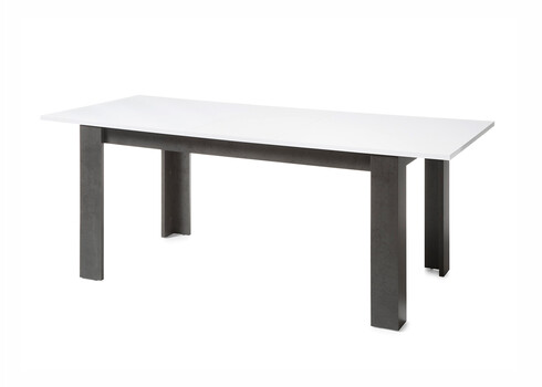 Pikendatav söögilaud ETERO tumehall / valge läige, 158-200x88xH75 cm