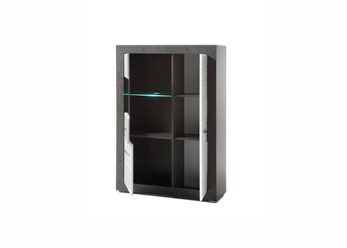 Vitriinkapp ETERO tumehall / valge läige, 100x35xH142 cm