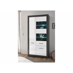 Vitriinkapp ETERO tumehall / valge läige, 100x35xH198 cm