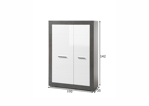 Kapp ETERO tumehall / valge läige, 100x35xH142 cm