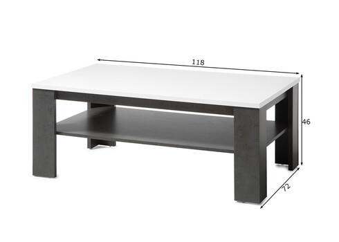 Diivanilaud ETERO tumehall / tamm, 118x72xH46 cm