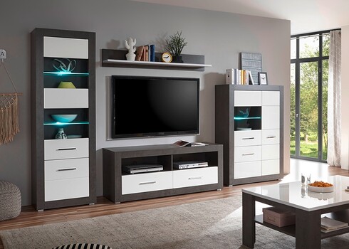 Diivanilaud ETERO tumehall / tamm, 118x72xH46 cm