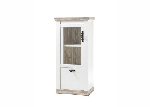 Vitriinkapp FLORENZ valge mänd / mänd, 70x37xH146 cm