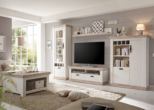 Tv-alus FLORENZ valge mänd / mänd, 134x44xH51 cm