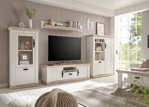 Tv-alus FLORENZ valge mänd / mänd, 156x44xH51 cm