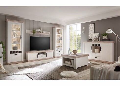 Tv-alus FLORENZ valge mänd / mänd, 156x44xH51 cm