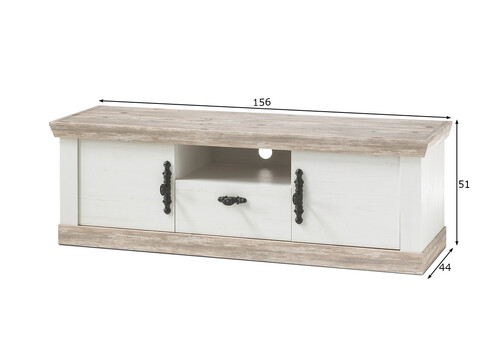 Tv-alus FLORENZ valge mänd / mänd, 156x44xH51 cm