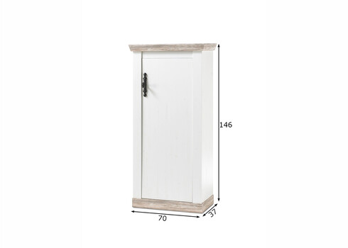 Kapp FLORENZ valge mänd / mänd, 70x37xH146 cm