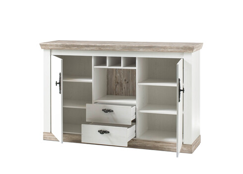 Kummut FLORENZ valge mänd / mänd, 167x44xH104 cm