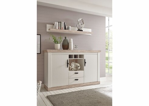 Kummut FLORENZ valge mänd / mänd, 167x44xH104 cm