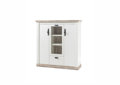 Kummut FLORENZ valge mänd / mänd, 139x44xH146 cm