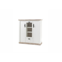 Kummut FLORENZ valge mänd / mänd, 139x44xH146 cm