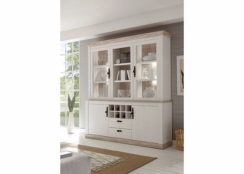 Puhvetkapp FLORENZ valge mänd / mänd, 184x44xH205 cm