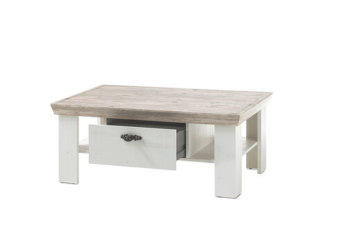 Diivanilaud FLORENZ valge mänd / mänd, 109x69xH45 cm