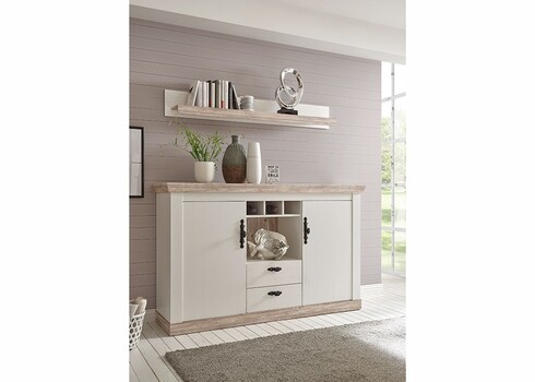 Seinariiul FLORENZ valge mänd / mänd, 150x20xH20 cm