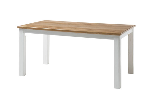 Söögilaud LANDHAUS valge mänd / tamm, 158x88xH76 cm