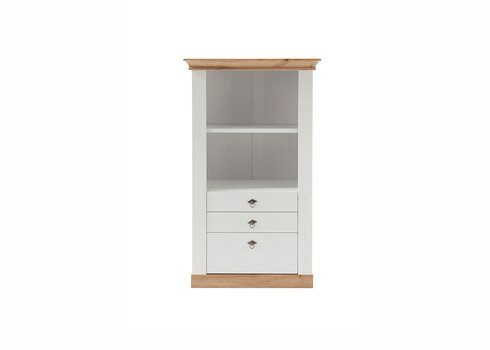 Kummut LANDHAUS valge mänd / tamm, 82x44xH139 cm