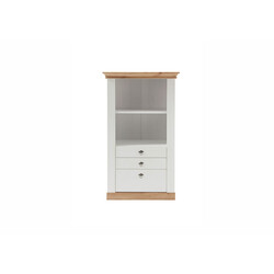 Kummut LANDHAUS valge mänd / tamm, 82x44xH139 cm