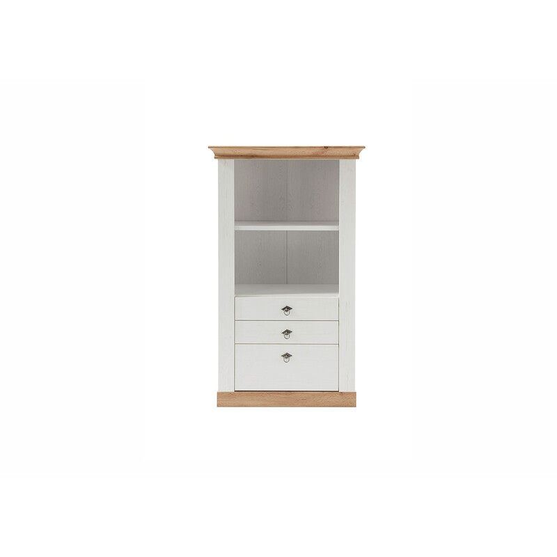 Kummut LANDHAUS valge mänd / tamm, 82x44xH139 cm Kummut LANDHAUS valge mänd / tamm, 82x44xH139 cm