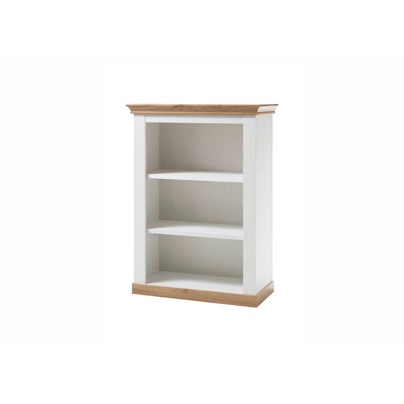 Riiul LANDHAUS valge mänd / tamm, 102x44xH139 cm