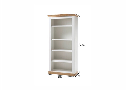 Riiul LANDHAUS valge mänd / tamm, 102x44xH204 cm