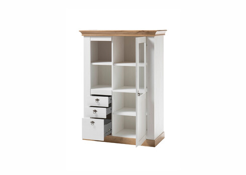 Kapp LANDHAUS valge mänd / tamm, 102x44xH139 cm