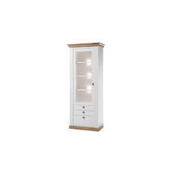 Vitriinkapp LANDHAUS valge mänd / tamm, 82x44xH204 cm