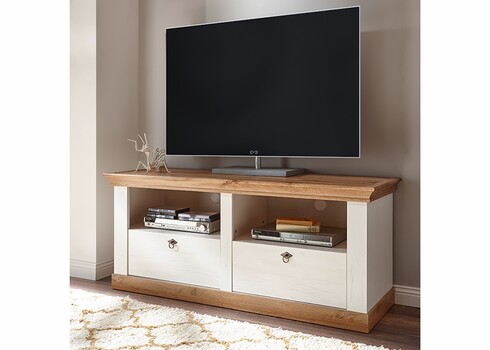 Tv-alus LANDHAUS valge mänd / tamm, 152x52xH64 cm