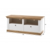 Tv-alus LANDHAUS valge mänd / tamm, 152x52xH64 cm