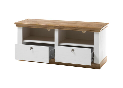 Tv-alus LANDHAUS valge mänd / tamm, 152x52xH64 cm