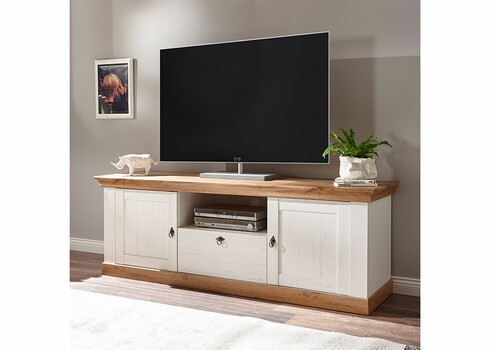 Tv-alus LANDHAUS valge mänd / tamm, 183x52xH64 cm