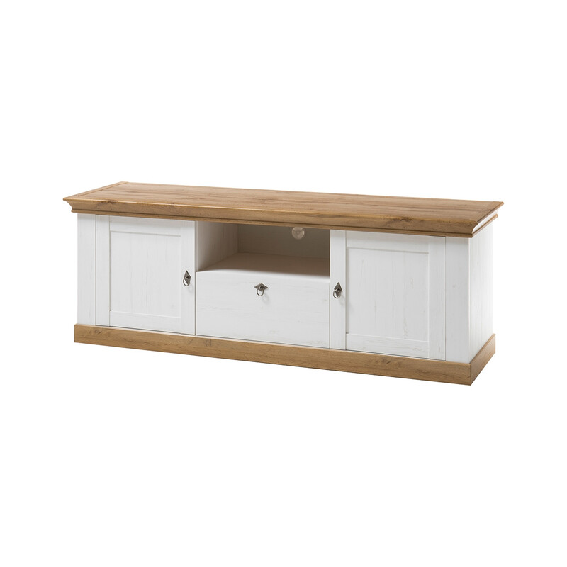 Tv-alus LANDHAUS valge mänd / tamm, 183x52xH64 cm Tv-alus LANDHAUS valge mänd / tamm, 183x52xH64 cm