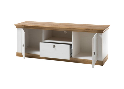 Tv-alus LANDHAUS valge mänd / tamm, 183x52xH64 cm
