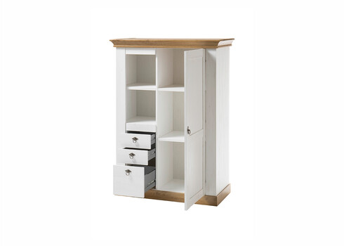 Kapp LANDHAUS valge mänd / tamm, 102x44xH139 cm