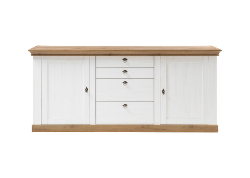 Kummut LANDHAUS valge mänd / tamm, 210x52xH91 cm