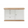 Kummut LANDHAUS valge mänd / tamm, 144x52xH91 cm