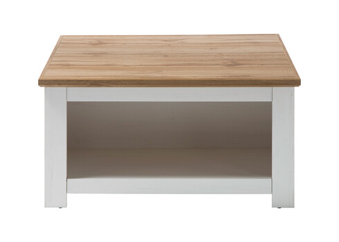 Diivanilaud LANDHAUS valge mänd / tamm, 95x95xH50 cm