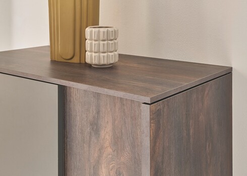 Vitriinkapp LARGO tume tamm / antratsiit, 80x40xH130 cm