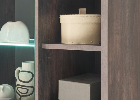 Vitriinkapp LARGO tume tamm / antratsiit, 80x40xH130 cm