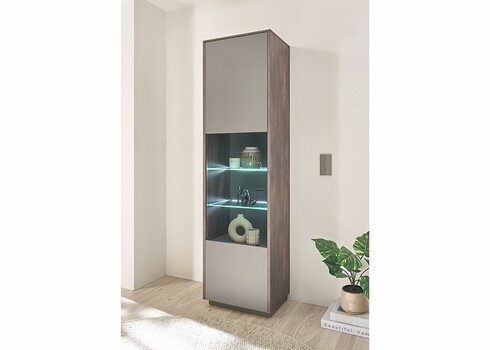 Vitriinkapp LARGO tume tamm / antratsiit, 55x40xH200 cm